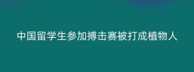 中国留学生参加搏击赛被打成植物人