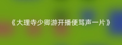 《大理寺少卿游开播便骂声一片》