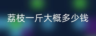 荔枝一斤大概多少钱