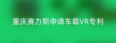 重庆赛力斯申请车载VR专利