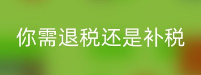 你需退税还是补税