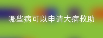 哪些病可以申请大病救助