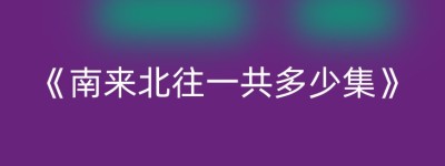 《南来北往一共多少集》