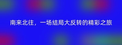 南来北往，一场结局大反转的精彩之旅