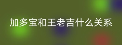 加多宝和王老吉什么关系
