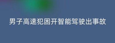 男子高速犯困开智能驾驶出事故