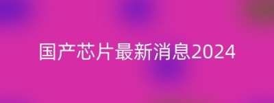 国产芯片最新消息2024