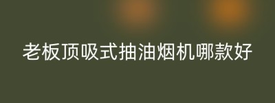 老板顶吸式抽油烟机哪款好