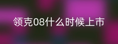 领克08什么时候上市