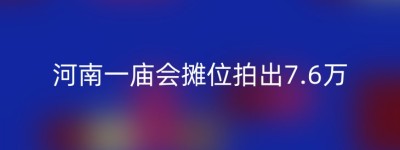 河南一庙会摊位拍出7.6万
