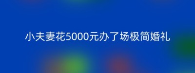 小夫妻花5000元办了场极简婚礼