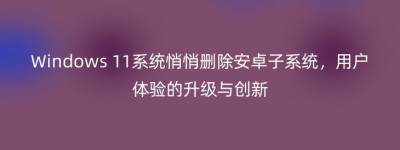 Windows 11系统悄悄删除安卓子系统，用户体验的升级与创新