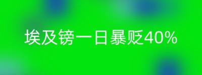 埃及镑一日暴贬40%