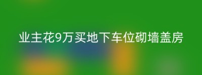 业主花9万买地下车位砌墙盖房