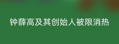 钟薛高及其创始人被限消热