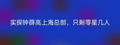 实探钟薛高上海总部，只剩零星几人