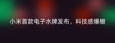 小米首款电子水牌发布，科技感爆棚
