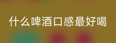 什么啤酒口感最好喝