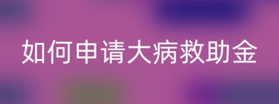 如何申请大病救助金