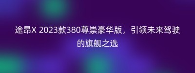 途昂X 2023款380尊崇豪华版，引领未来驾驶的旗舰之选