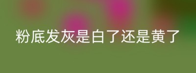 粉底发灰是白了还是黄了