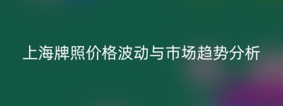 上海牌照价格波动与市场趋势分析