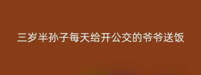 三岁半孙子每天给开公交的爷爷送饭