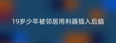 19岁少年被邻居用利器插入后脑