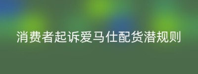 消费者起诉爱马仕配货潜规则