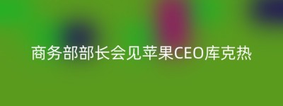 商务部部长会见苹果CEO库克热