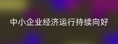 中小企业经济运行持续向好