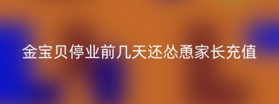 金宝贝停业前几天还怂恿家长充值