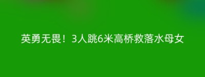 英勇无畏！3人跳6米高桥救落水母女