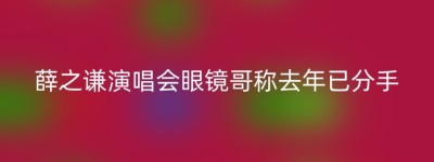 薛之谦演唱会眼镜哥称去年已分手
