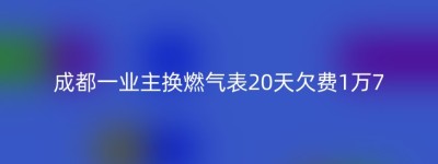 成都一业主换燃气表20天欠费1万7
