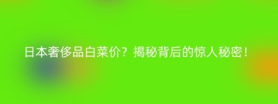 日本奢侈品白菜价？揭秘背后的惊人秘密！