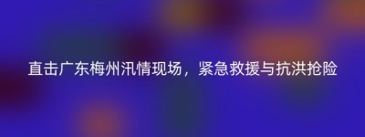 直击广东梅州汛情现场，紧急救援与抗洪抢险