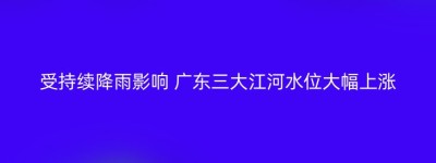 受持续降雨影响 广东三大江河水位大幅上涨