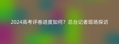 2024高考评卷进度如何？总台记者现场探访
