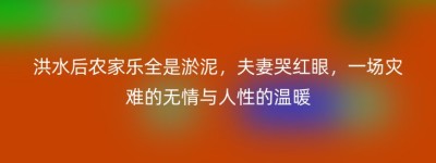 洪水后农家乐全是淤泥，夫妻哭红眼，一场灾难的无情与人性的温暖