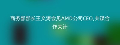 商务部部长王文涛会见AMD公司CEO,共谋合作大计
