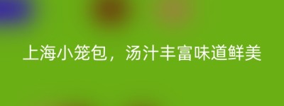 上海小笼包，汤汁丰富味道鲜美