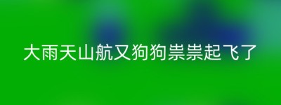 大雨天山航又狗狗祟祟起飞了