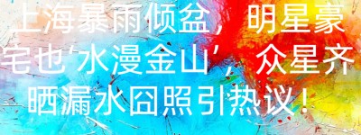上海暴雨倾盆，明星豪宅也‘水漫金山’，众星齐晒漏水囧照引热议！